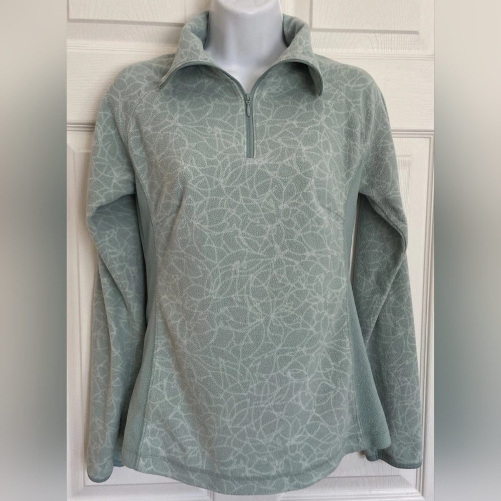 COLUMBIA  women's  1/4 Zip Mint Green Fleece Pullover Shirt Jacket - Size L
